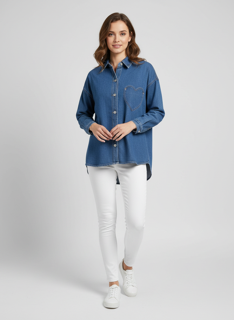 heart jean dress shirt