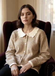 sweater with lace collar