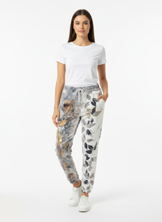 white light weight leaf pants