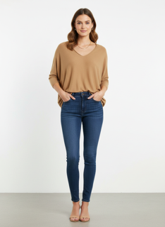 Women's Relaxed V-Neck Tunic Top