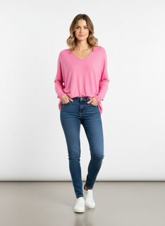 Women's Relaxed V-Neck Tunic Top