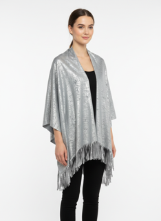 silver metallic cape