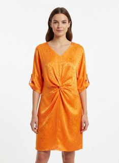 orange satin dress