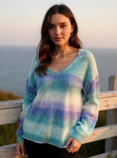 multi blue knit sweater