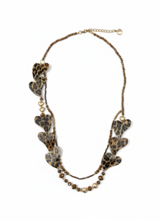 leopard heart necklace