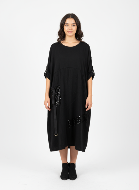 long black dress with sequence