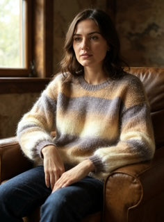 multi brown knit sweater