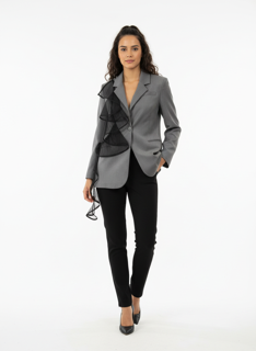 Women’s Structured Mesh-Detail Blazer