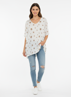 white light knit star top