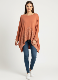 terracotta Polka dot top