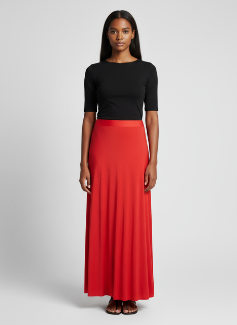 red satin feel skirt&nbsp;