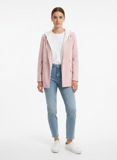 Women’s Hooded Pink Casual Blazer