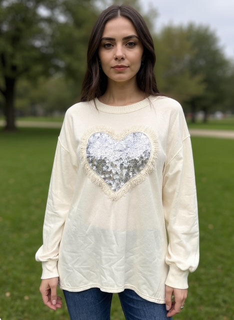 sequence heart sweater