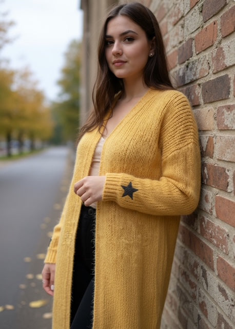 yellow cardigan with star
