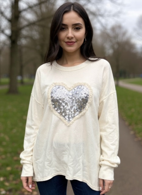 sequence heart sweater