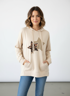 Beige Star hoodie