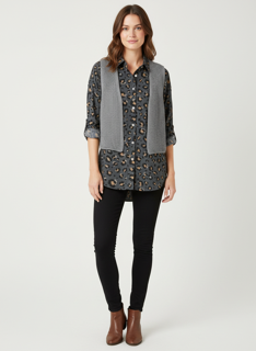 Women’s Layered Knit Vest & Printed Tunic Set