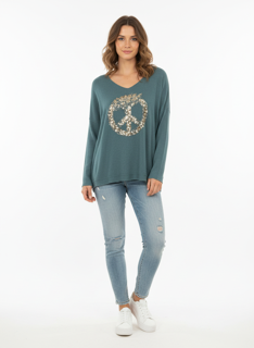 mint peace knit top