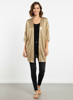 metallic gold cardigan