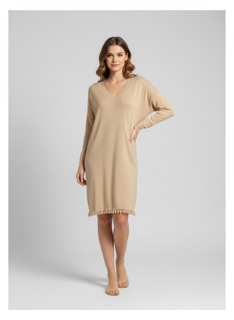 beige knit dress