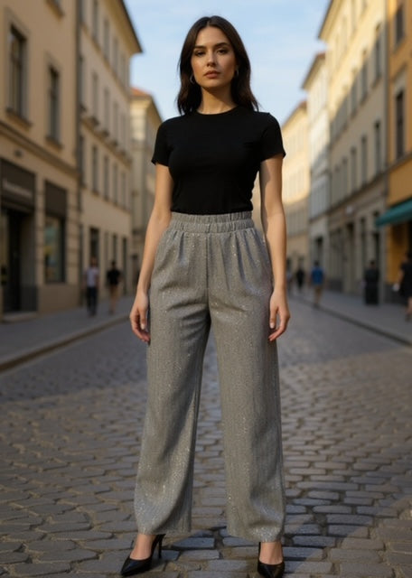 grey wide leg pants