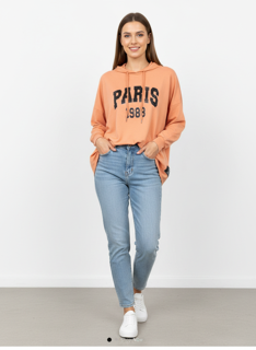 orange Paris hoodie