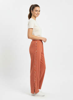 Terracotta jogging pants with side details