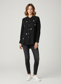 linen shirt with stone