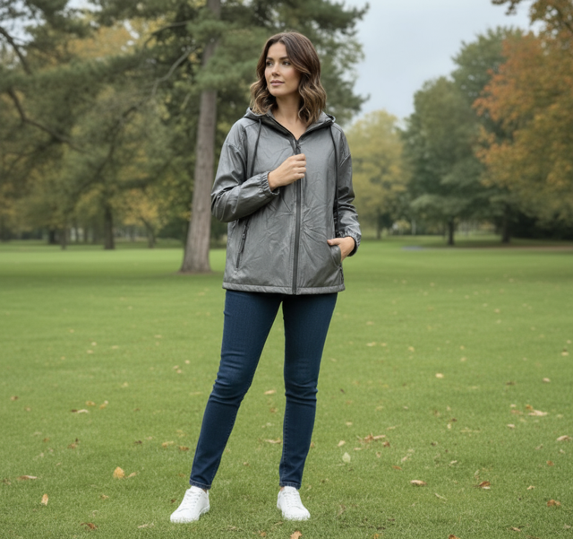 faux leather grey jacket