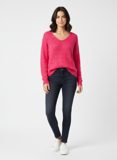 pink knit sweater