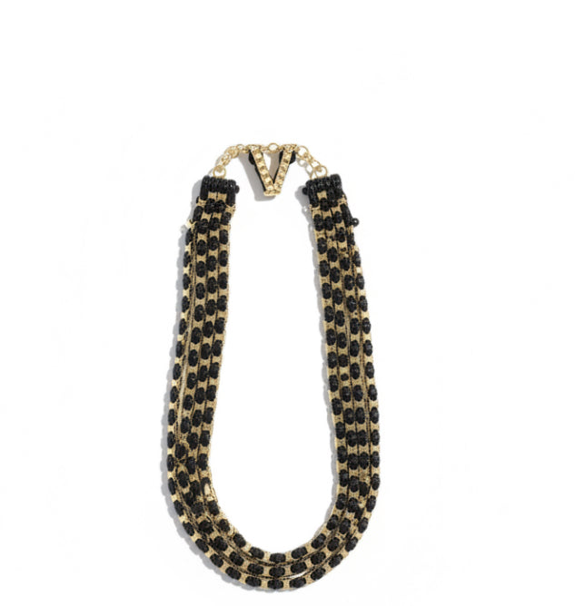 black and gold link necklace