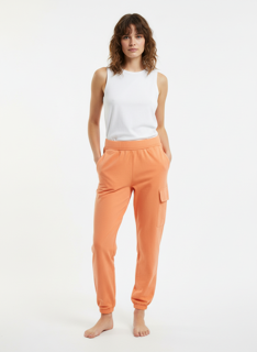 orange cargo joggers