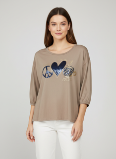 taupe heart top
