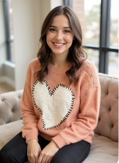 pink heart sweater