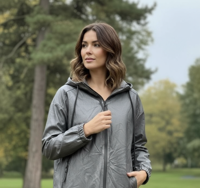 faux leather grey jacket