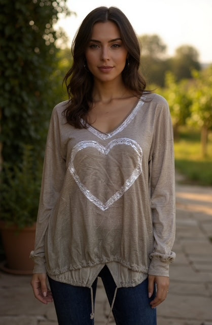 light beige heart top