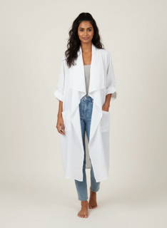 white linen duster