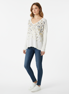 white Gold Accent Sweater