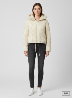 white sequence jacket with hoodie size S/M