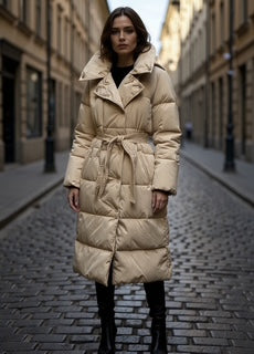 beige warm winter jacket