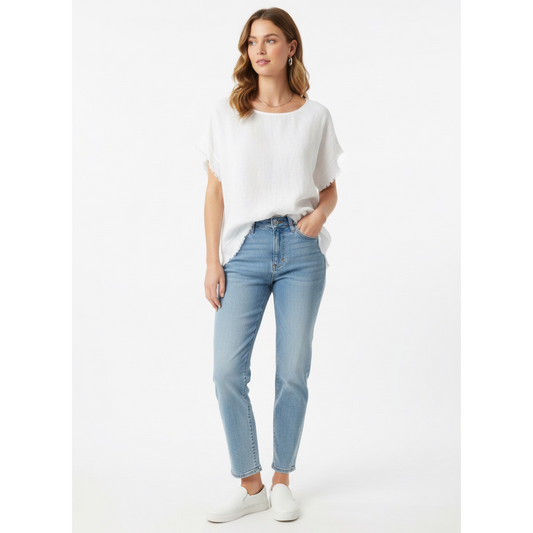 Basic White Linen Top