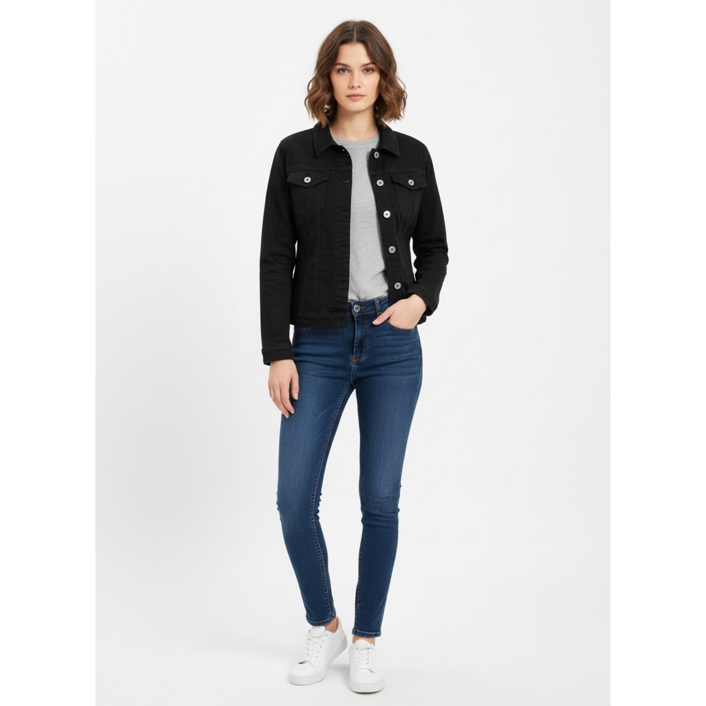 Basic Black Denim Jacket